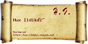 Hux Ildikó névjegykártya